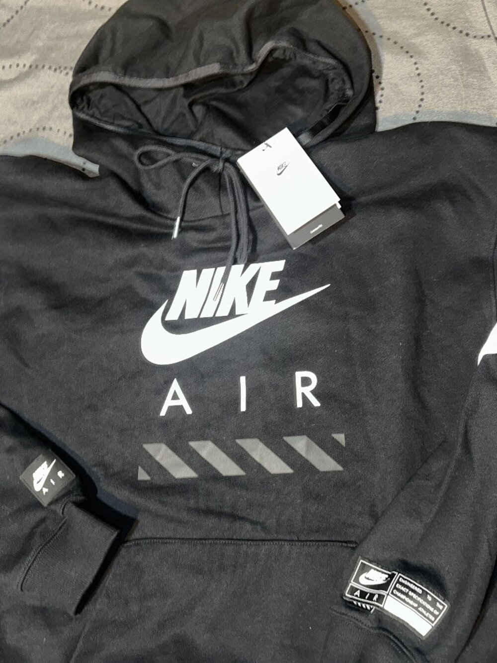 NIKE AIR PULLOVER #010 BLACK & WHITE FLEECE HOODIE SCUBA HOOD SIZE S MEN NWT $$$